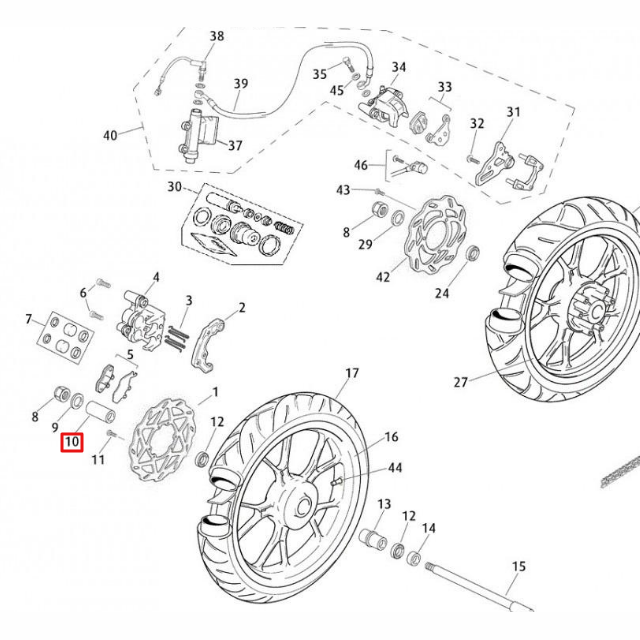 Separador rueda 22x3,5x33 Rieju