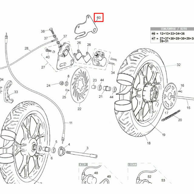 Soporte pinza de freno trasera Rieju 50-125 RS2