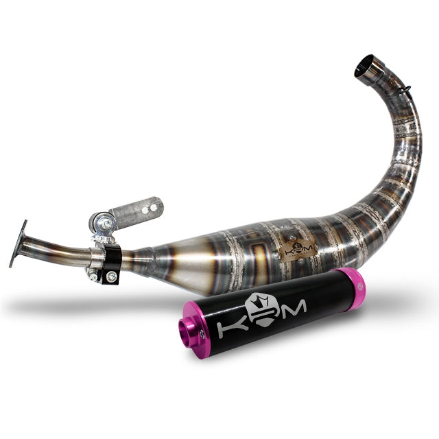 Escape Derbi 90-100cc KRM - Silenciador Negro/Rosa