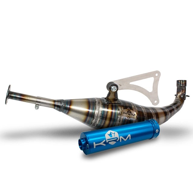 Escape Minarelli horizontal 90-100cc KRM - Silenciador Azul