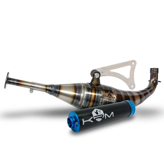 Escape Minarelli horizontal 90-100cc KRM - Silenciador Negro/Azul