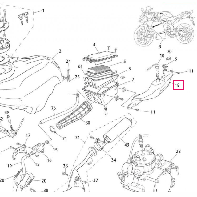 Depósito de aceite Rieju 50 RS3