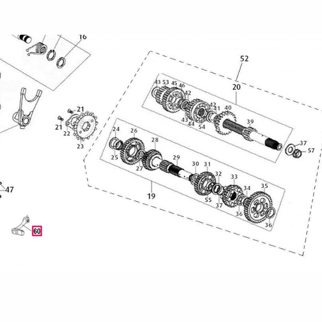 Leva cambio selector Rieju 125 Tango