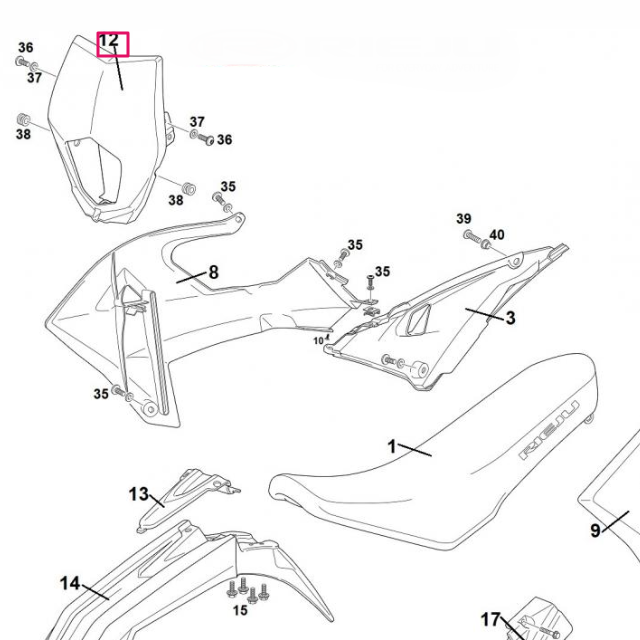 Portafaro Rieju 50 MRT 2022 - Rojo