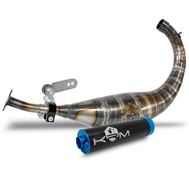 Escape Derbi 80-90cc KRM - Silenciador Negro/Azul