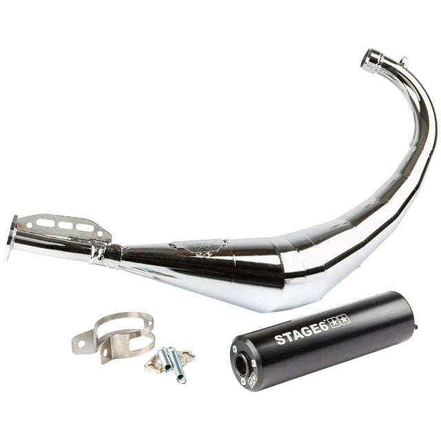 Escape Stage6 Streetrace Cromado Derbi / Minarelli AM6 - Silenciador Negro