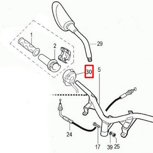 Conmutador derecho Rieju RS / RS1 Evolution