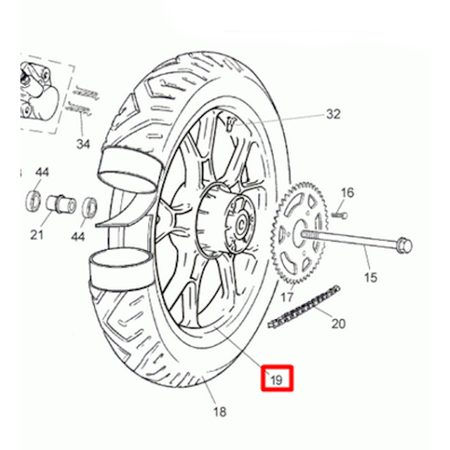 Llanta integral trasera Rieju RS2 50cc
