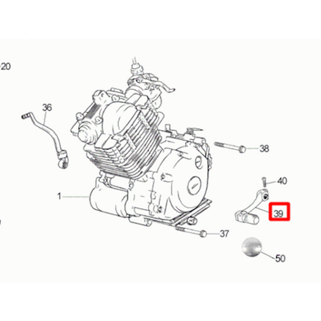 Pedal de cambio Rieju MRX / SMX / Tango 125cc