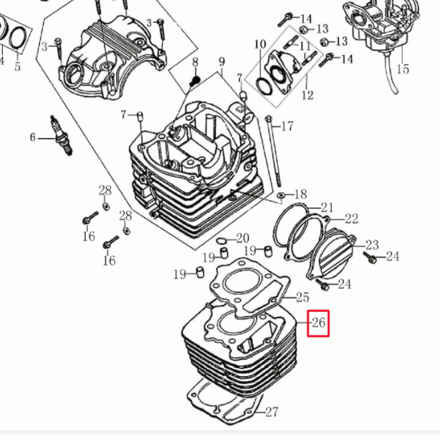 Cilindro Rieju Marathon / Tango 125 Euro 4 Zongshen