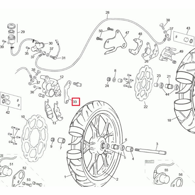 Soporte pinza de freno delantera Rieju 50-125 RS2/RS3