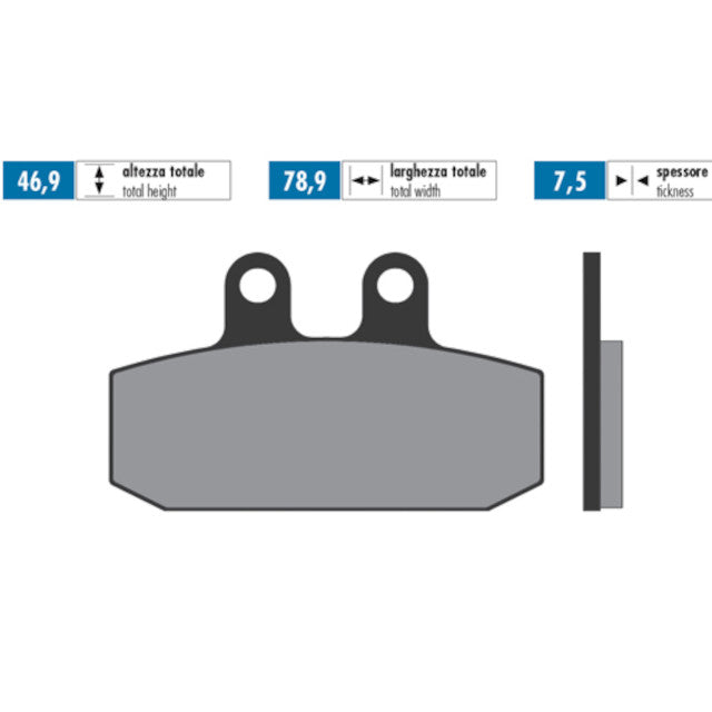 Pastillas de freno Polini For Race delanteras Aprilia, KTM, Yamaha DT/DTZ 125 - Orgánicas