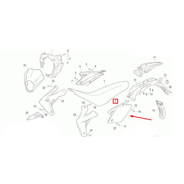 Tapa trasera Izquierda Rieju MRT 50 - Negro