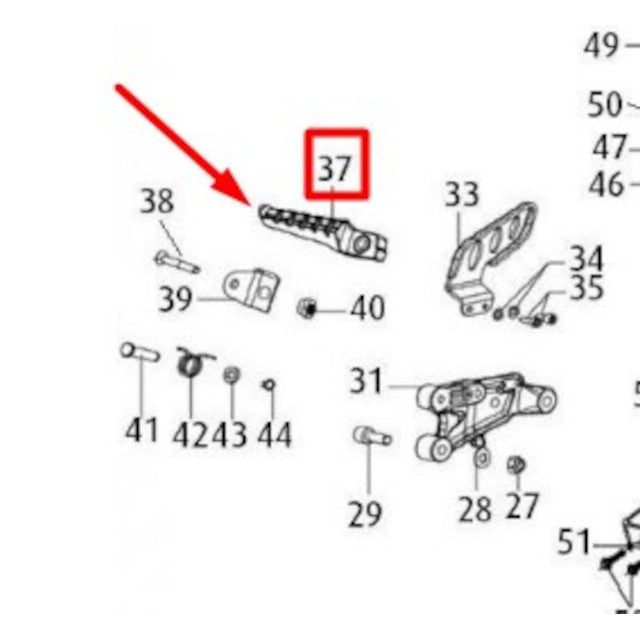 Estribera piloto derecha Rieju RS2/RS3 50-125 / Century 125