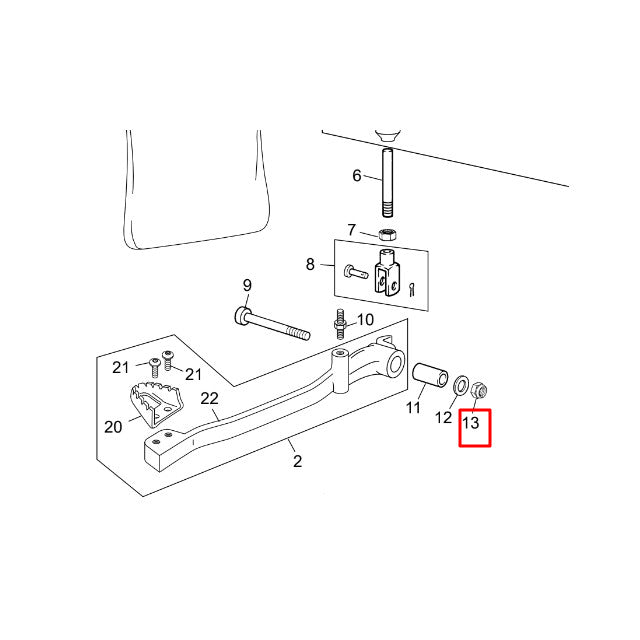 Tuerca pedal de freno original Sherco 50cc