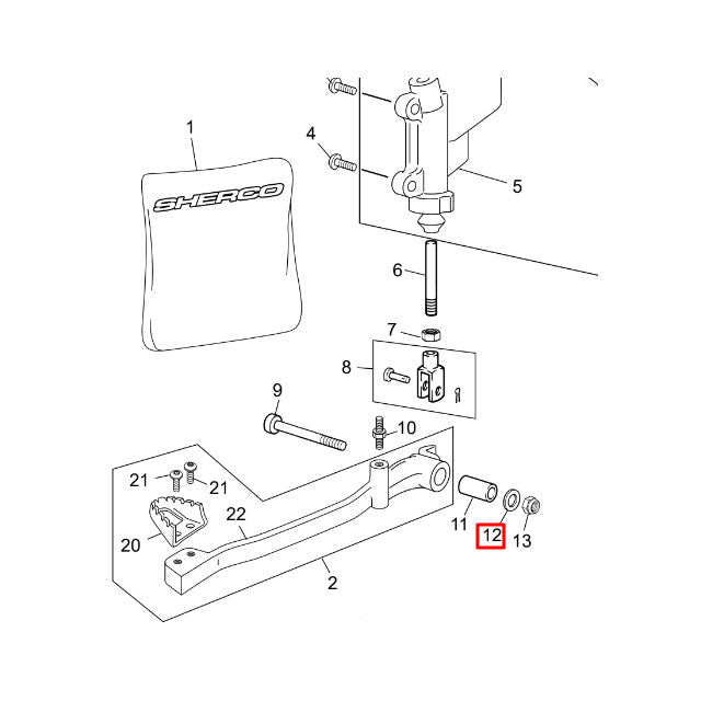 Arandela pedal de freno original Sherco 50cc