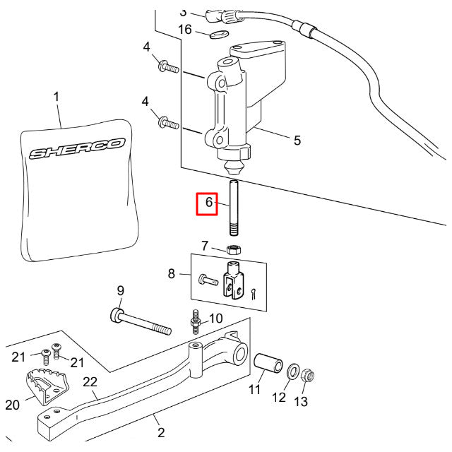 Varilla de freno trasero original Sherco 50cc