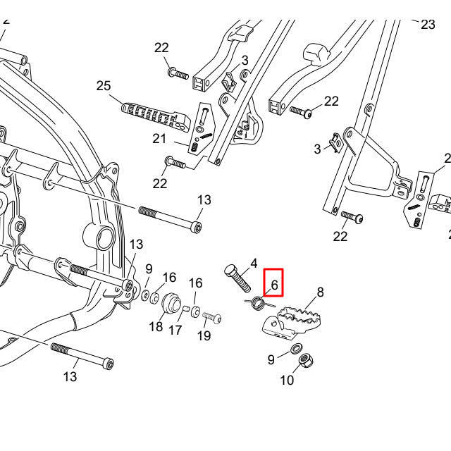 Muelle de estribo izquierdo original Sherco 50cc
