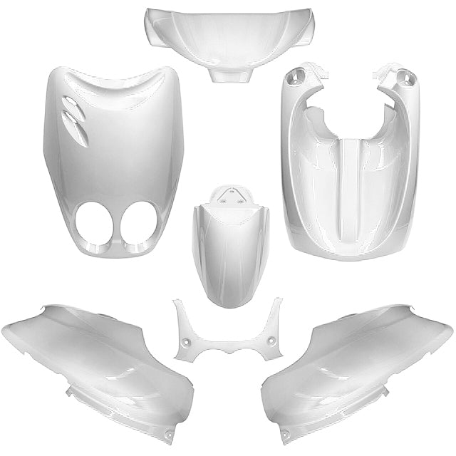 Kit de carenados Yamaha Neo's / MBK Ovetto 97-07 7 piezas AllPro - Blanco metalizado
