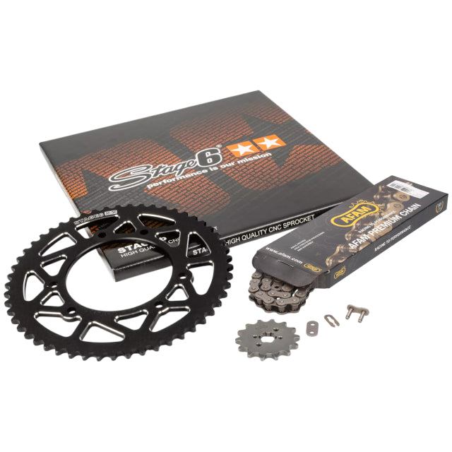 Kit cadena y corona aluminio CNC 14x53 420 Derbi Drd Pro Stage6 - Negro 