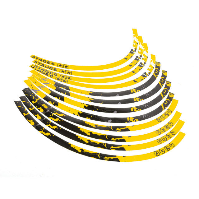 Kit de adhesivos llantas 10" Stage6 - Amarillo / Negro