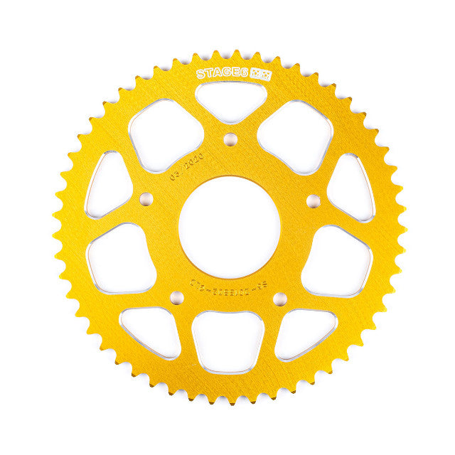Corona Peugeot / Motorhispania 50 53D 420 aluminio CNC Stage6 - Amarillo