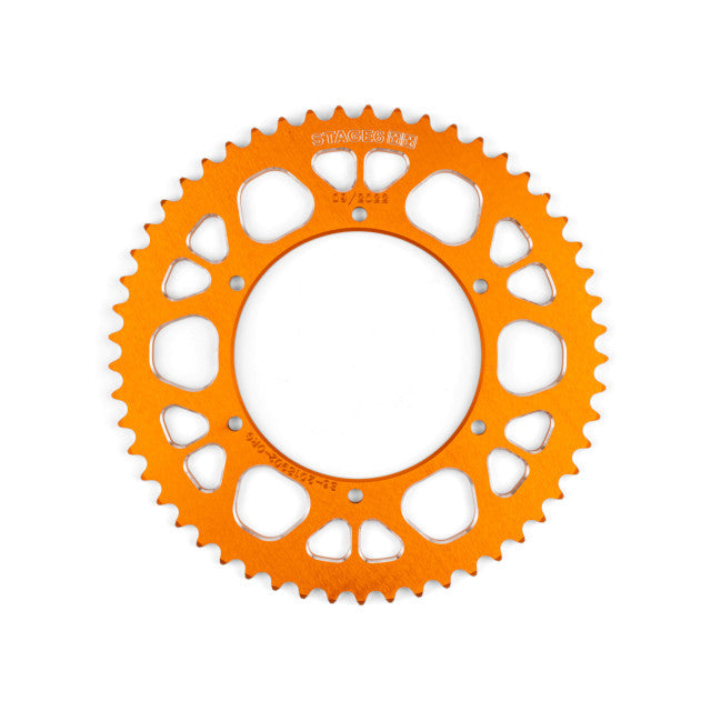 Corona Aprilia SX / Derbi Senda euro 4 53D 420 aluminio CNC Stage6 - naranja