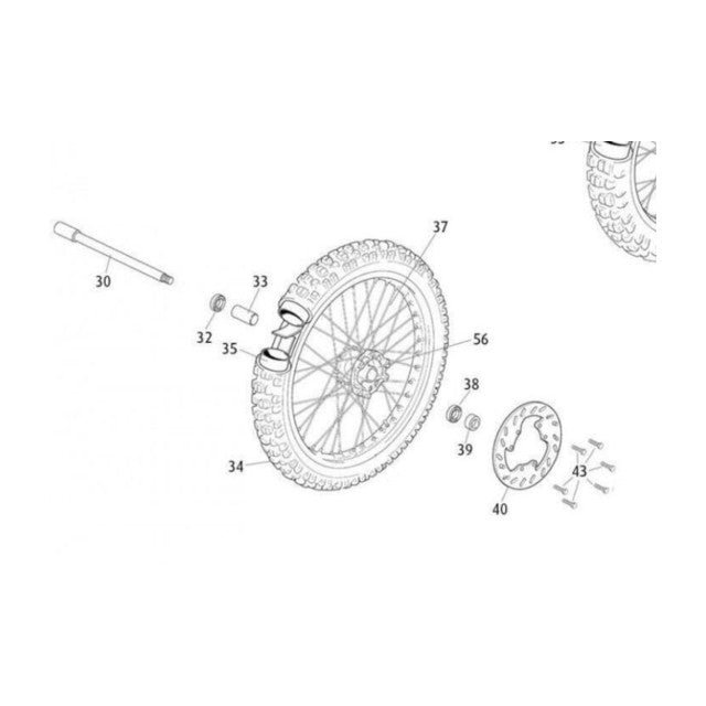 Rueda delantera 21" completa sin neumático Rieju MRT 50-125  - negro