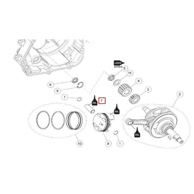 Bulón pistón motor Daytona Anima SYS/SYH L.39mm