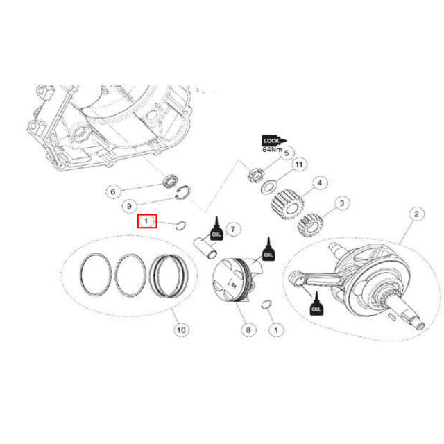 Clip pistón motor Daytona Anima