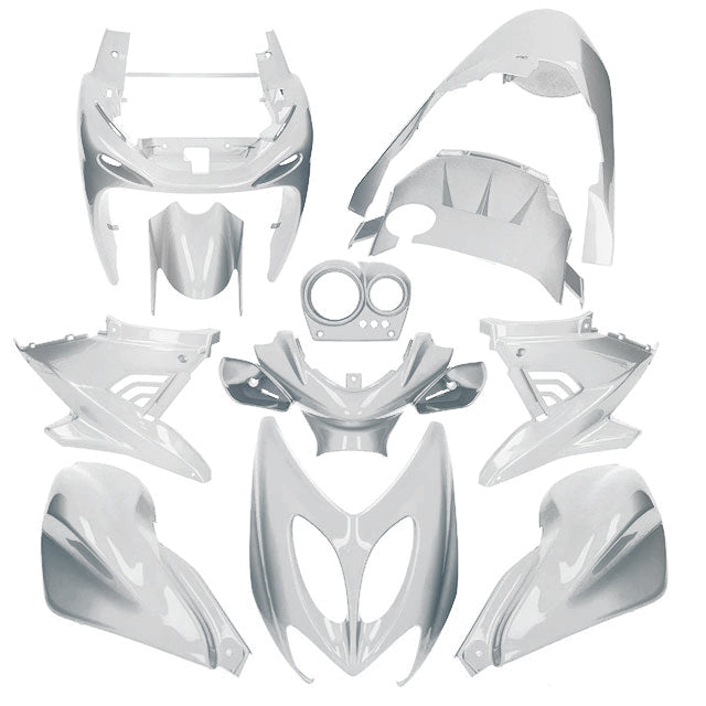 Carenados Yamaha Aerox / MBK Nitro hasta 2013 11 piezas AllPro - plata metalico