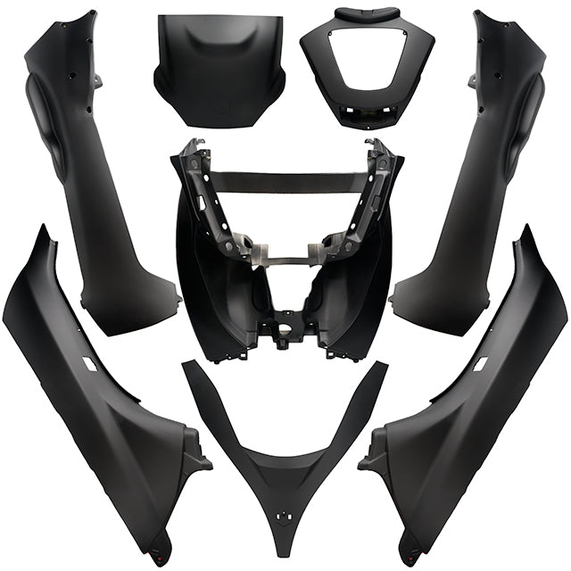 Carenados Piaggio MP3 125/250/300 11-14 / 400 08-11 / 500 11-13 8 piezas AllPro - negro mate