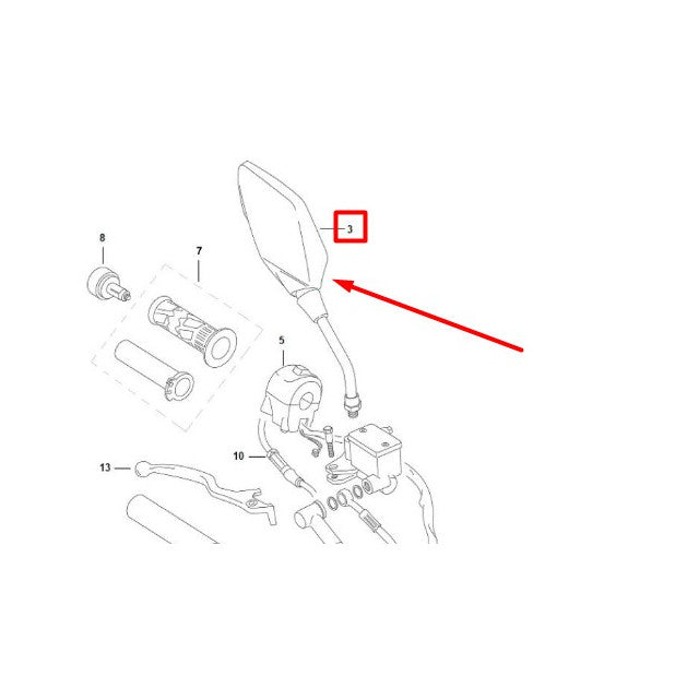 Retrovisor derecho Rieju Aventura / Century 125