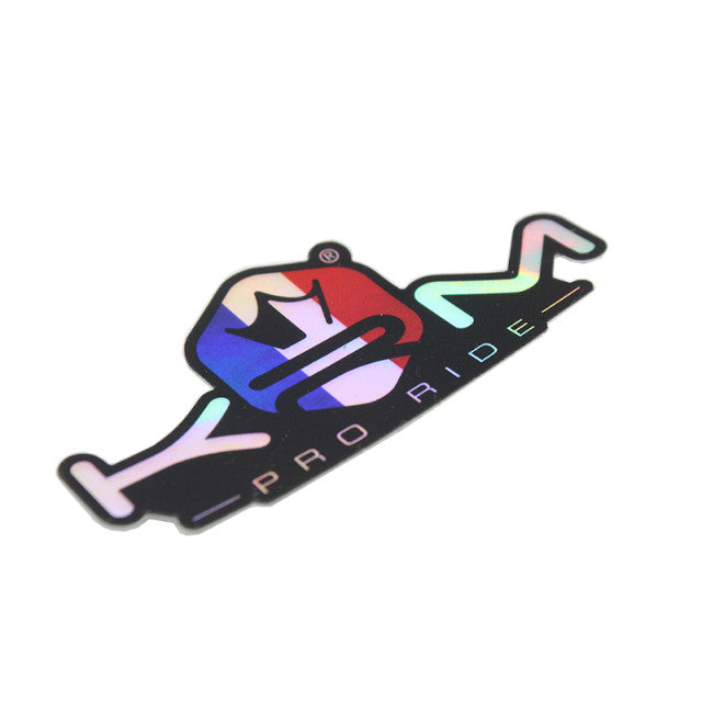 Pegatina holográfica KRM Pro Ride 8x4cm - blanco/rojo/azul