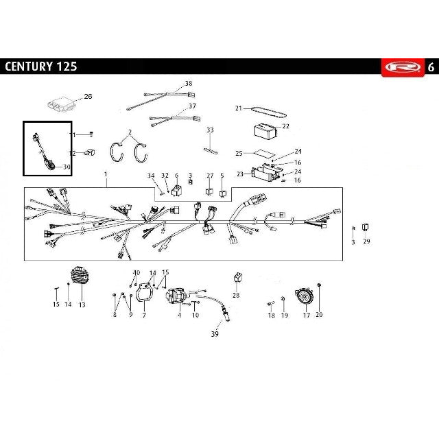 Interruptor caballete Rieju Century 125 E5