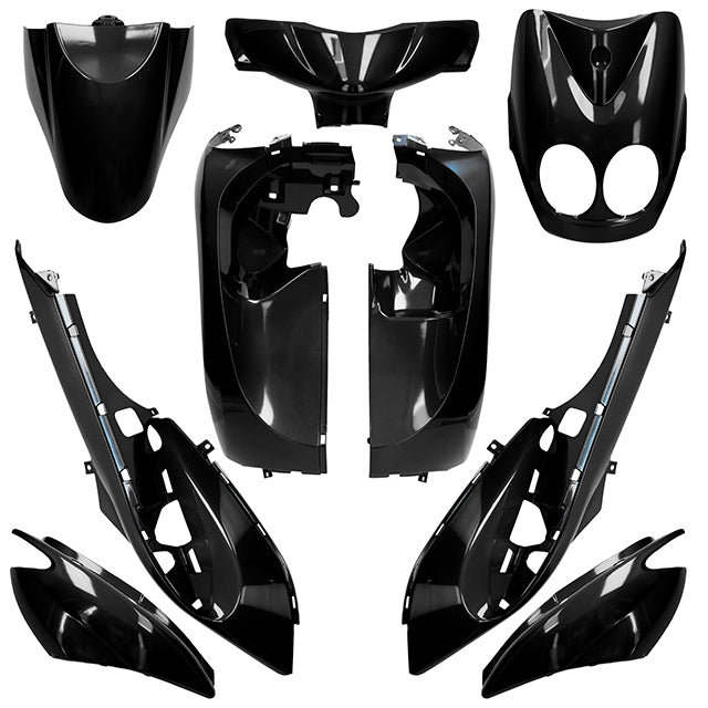Carenados MBK Ovetto / Yamaha Neos >08 9 piezas AllPro - negro metalizado