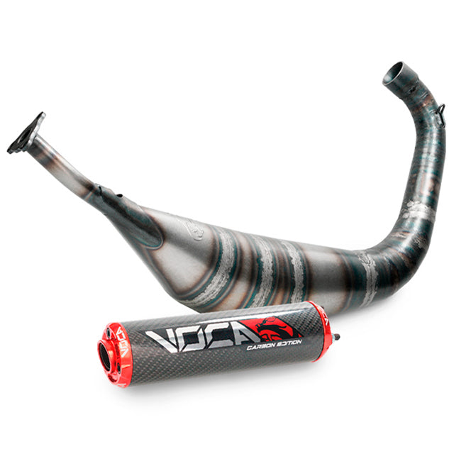 Escape HM Moto Cre Derapage Six SM Carbon Racing 70/80cc VOCA - silenciador cazoleta roja