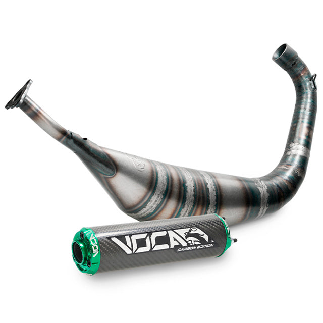 Escape Derbi Senda Carbon Racing 70/80cc VOCA - silenciador cazoleta verde