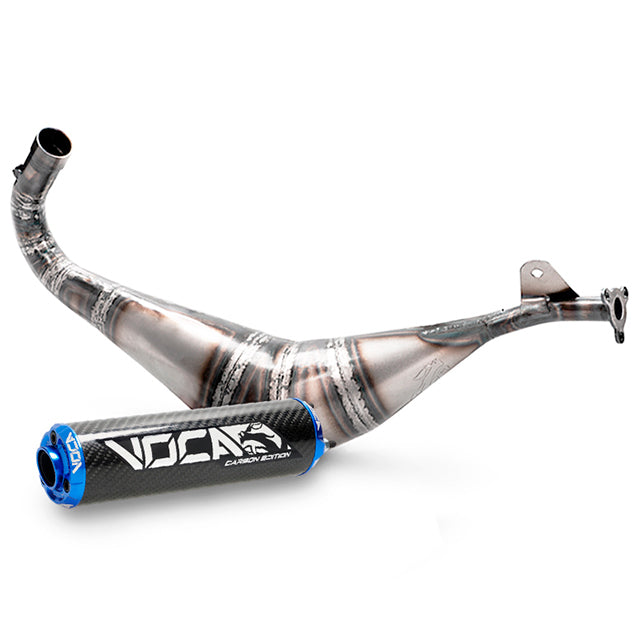 Escape VOCA Racing BigBore DT 100cc, Yamaha DT80LC, Italkit-VOCA 100cc - silenciador cazoleta azul