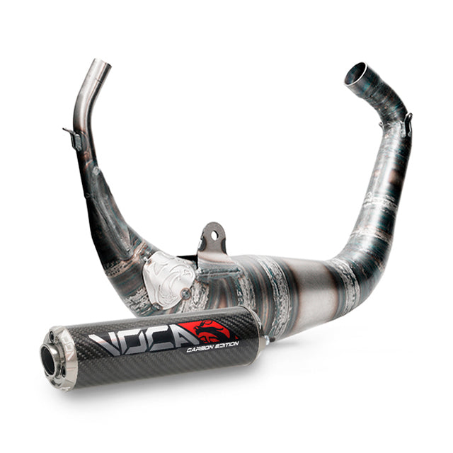 Escape Aprilia RS >2006 Derbi GPR >2004 Carbon Racing 80cc VOCA salida bajo culín - silenciador cazoleta gris