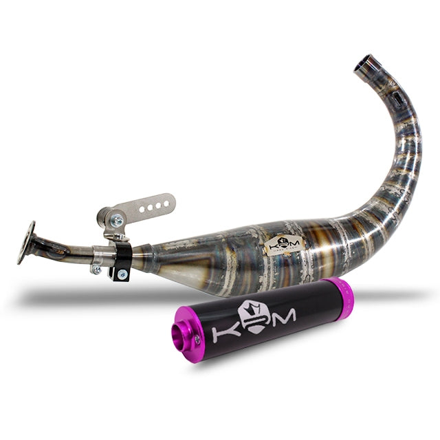 Escape KRM 70-78cc Derbi - silenciador negro/rosa