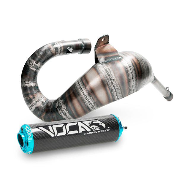 Escape Rieju MRX/SMX Cross Carbon 80/90cc VOCA Racing - silenciador cazoleta azul cyan