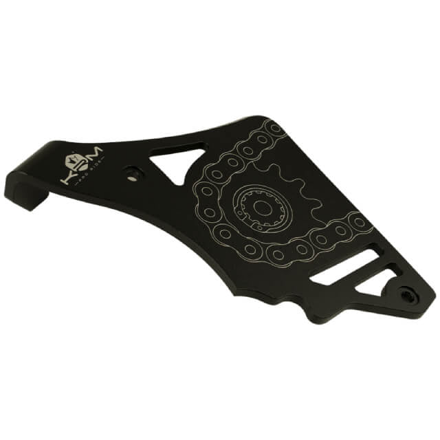 Tapa cubre piñón con tirante Minarelli AM6 aluminio KRM - negro