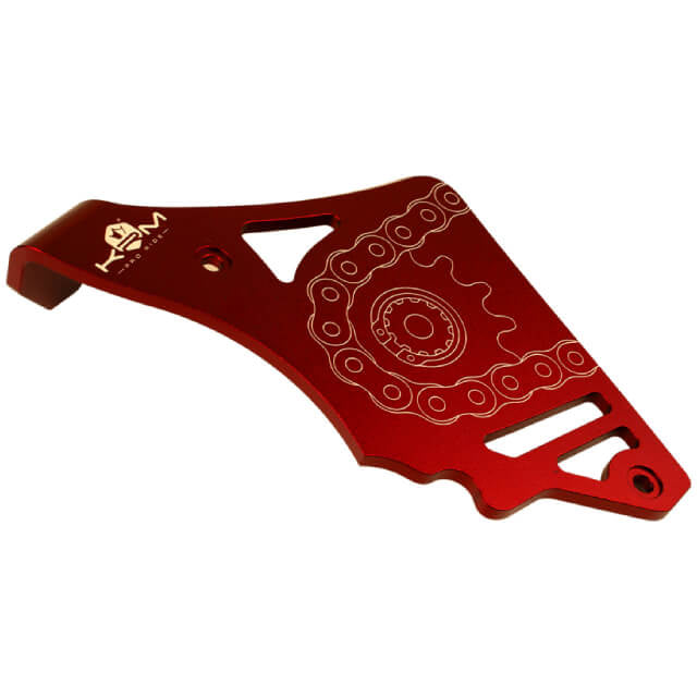 Tapa cubre piñón con tirante Minarelli AM6 aluminio KRM - rojo