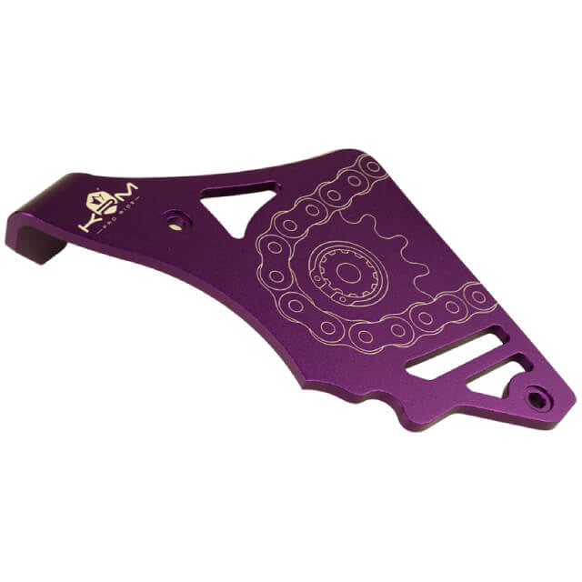 Tapa cubre piñón con tirante Minarelli AM6 aluminio KRM - violeta