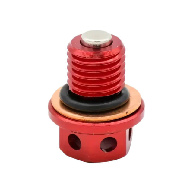 Tapon vaciado imantado CNC rojo Pitbike Allpro