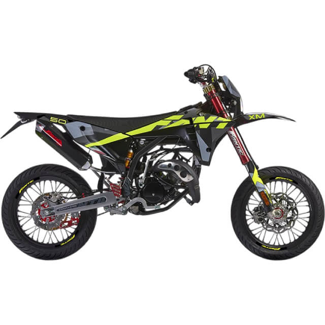 Fantic XM 50 Motard 2T competition E5 negro-amarillo