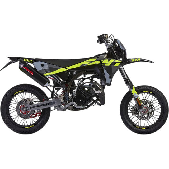 Fantic XM 50 Motard 2T performance E5 negro-amarillo