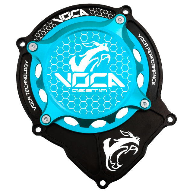 Tapa de encendido completa VOCA CNC Minarelli AM6 - azul cyan