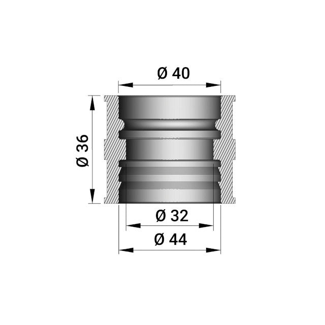 Acople goma carburador PHBE/PHF 40-44mm Malossi